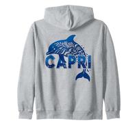 Capri Blue Dolphin Mediterranean Sea Italy Nature Travel Zip Hoodie