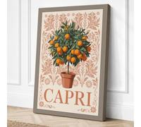 Capri Citrus Botanical Canvas Wall Art Print 18x12 Inch