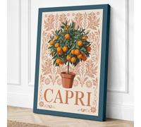 Capri Citrus Botanical Canvas Wall Art Print 36x24 Inch