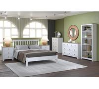 Capri Corona 4'6'' Slatted Lowend Double Bed Frame in White