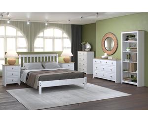 Capri Corona 4'6'' Slatted Lowend Double Bed Frame in White