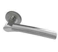 Capri Door Handle Lever on Rose Polished Chrome Satin Chrome