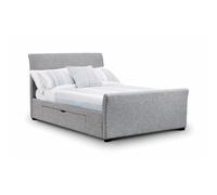 Julian Bowen Capri Fabric Bed With Drawers Light Grey Double, Grey