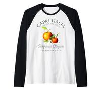 Capri Italia Oranges Travel Campania Tyrrhenian Sea Italy Raglan Baseball Tee
