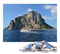 Capri Italy Travel Naples Puzzle Jigsaws 500 Pieces for Adults Wooden Puzzles Family Fun Jigsaws Puzzles 500pcs (52x38cm)