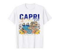 Capri La Dolce La Vita Italy Mediterranean Coast Souvenir Value Graphic T-Shirt, Men, White, L