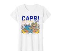 Capri La Dolce La Vita Italy Mediterranean Coast Souvenir Value Graphic T-Shirt, Women, White, XL