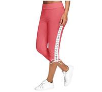Capri Leggings for Women - High Waisted Capris Soft Tummy Control Yoga Cropped Pants Workout Running Cycling Tights (Red, XXL)
