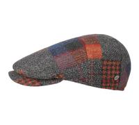 Lierys Merino Patchwork Flat Cap Italian Wool Unisex Fall Winter Made in Italy Grey