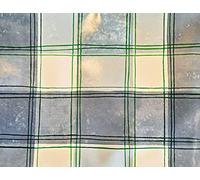 Capri SQUARE 135 X 135 CM BLUE Check Print WIPE CLEAN TABLECLOTH PVC VINYL OILCLOTH Outdoor Garden Kids Crafting Table Protector | Can be cut to size/Parasol Hole