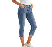 Capri Stretch Jeans for Women Mid Rise Capri Jeans Classic Destroyed Slim Fit Denim Cropped Pants Summer Skinny Trousers with Pockets Stretchy Straight Leg Frayed Hem Denim Pants for Everyday Wear