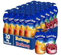 Capri Sun Orange Juice & Cherry Juice (15x330ml Each) with Vitamins and Antioxidants Fresh Fruit Drink for Kids, Ideal For Lunchbox Snacks and Outdoor Activities Free From Artificial Colours or Preser