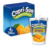 Capri-Sun Orange Kids' Juice Drink (4 x 200ml) Made with Real Fruit Juice - No Artificial Ingredients - Vegan, Gluten Free