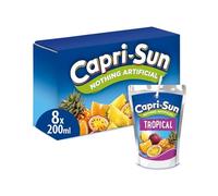 Capri-Sun Tropical Kids' Juice Drink (8 x 200ml) Made with Real Fruit Juice - No Artificial Ingredients - Vegan, Gluten Free