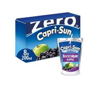 Capri-Sun Zero Blackcurrant & Apple Kids' Juice Drink (8 x 200ml), No Added Sugar - Made with Real Fruit Juice - No Preservatives, Artificial Colours, or Flavours - Vegan, Gluten Free
