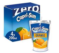 Capri-Sun Zero Orange Kids' Juice Drink (4 x 200ml), No Added Sugar - Made with Real Fruit Juice -No Preservatives, Artificial Colours, or Flavours - Vegan, Gluten Free