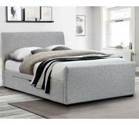Capri - Super King Size - 2 Drawer Sleigh Storage Bed - Light Grey - Fabric - 6ft - Happy Beds