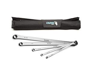 Capri Tools 0 Degree Offset Extra Long Box End Wrench Set, SAE, 1/4-3/4 in, 8 Sizes, 5 Piece