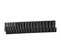 Capri Tools 1/2 in. Drive Shallow and Deep Impact Socket Set, Metric, 10 to 27 mm, 36-Piece