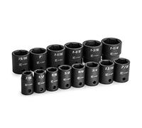 Capri Tools 1/2 in. Drive Shallow Impact Socket Set, 7/16 to 1-1/4 in, SAE, 14-Piece