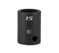 Capri Tools 15 mm Shallow Impact Socket, 3/8-Inch Drive, 6-Point, Metric