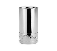 Capri Tools 17 mm Semi-Deep Socket, 3/8 in. Drive, 6-Point, Metric