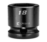 Capri Tools 18 mm Stubby Impact Socket, 1/2 in. Drive, 6-Point, Metric (CP55418)