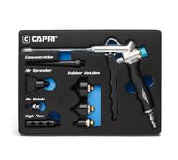 Capri Tools 2-Way Air Blow Gun Kit with Nozzles and Rubber Tips, 8-Piece