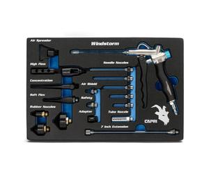 Capri Tools 2-Way Air Blow Gun Ultimate Kit with Nozzles and Rubber Tips, 19-Piece