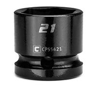 Capri Tools 21 mm Stubby Impact Socket, 1/2 in. Drive, 6-Point, Metric (CP55421)
