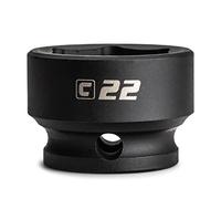 Capri Tools 22 mm Stubby Impact Socket, 3/8 in. Drive, 6 Point, Metric