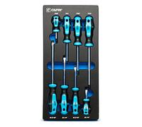 Capri Tools 25000-SS8KMT Kontour Screwdriver Set, 8-Piece with The Mechanics Tray