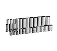 Capri Tools 3/8 in. Drive 12-Point Shallow and Deep Socket Set, Metric, 8 to 19 mm, 24-Piece