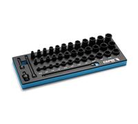 Capri Tools 3/8 in. Drive Master Shallow, Semi-Deep and Deep Impact Socket Set with Extensions and Universal Joint, SAE, 5/16 to 1 in., 40-Piece with Mechanic's Tray