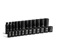 Capri Tools 3/8 in. Drive SAE Shallow and Deep Impact Socket Set (24-Piece)