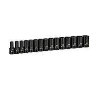 Capri Tools 3/8 in. Drive Semi-Deep Impact Sockets Set, Metric, 8 to 22 mm, 15-Piece