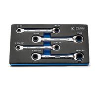 Capri Tools 4-in-1 120-Tooth Box End Reversible Ratcheting Wrench Set, Metric and SAE, 4-Piece with 16 Sizes