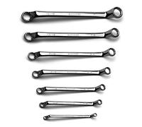 Capri Tools 75-Degree Deep Offset Double Box End Wrench Set, 1/4 to 1 in, SAE, 7-Piece with Heavy Duty Canvas Pouch