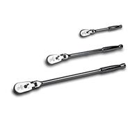 Capri Tools Ratchets, True 72-Tooth, 5-Degree Swing Arc (3-Piece Set/Flex-Head Low Profile), (Model: CP12000FX)