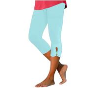 Capri Trousers for Women UK Clearance,Ladies Summer Dressy Cropped High Waist Yoga Pants Comfy Stretchy Gym Leggings Workout Compression Pant Slim Fitting Underpants 3/4 Trouser S-3XL Today's Deals