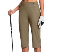 Capri Trousers for Women UK Elastic Waist Summer Pants with Pockets Stretch Straight Leg 3/4 Leggings Knee Length Shorts Ladies Cropped Bottoms Lightweight Golf Work Yoga Pants Plus Size