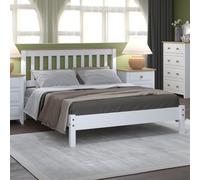 Core Products Felka 4'6" Slat Low Bedsted, White