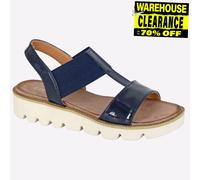 Cipriata Aladina Elasticated Wedge Sandal Womens | Sandals | Navy Patent | UK Size 3