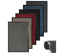 caprican Barrier Mat - Heavy Duty Door Mat for Indoor & Outdoor Use - Super Absorbent, Non-Slip Rubber Backed Floor Mat - Dirt Trapper Entrance Rug for Home, Kitchen, Office (Grey, 40 x 60 cm)