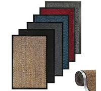 caprican Barrier Mat Heavy Duty Door Mat | Super Absorbent Non-Slip Rubber Backing | Washable Indoor Outdoor Dirt Trapper Rug | Low Profile Entrance Mat Kitchen Hallway & Patio (Brown, 60 x 150 cm)