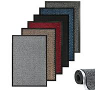 caprican Barrier Mat Heavy Duty Door Mat | Super Absorbent Non-Slip Rubber Backing | Washable Indoor Outdoor Dirt Trapper Rug | Low Profile Entrance Mat Kitchen Hallway & Patio (Silver, 90 x 120 cm)