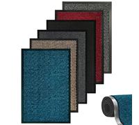 caprican Barrier Mat Heavy Duty Door Mat | Super Absorbent Non-Slip Rubber Backing | Washable Indoor Outdoor Dirt Trapper Rug | Low Profile Entrance Mat Kitchen Hallway & Patio (Blue, 90 x 120 cm)