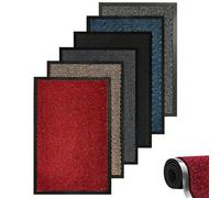 caprican Barrier Mat Heavy Duty Door Mat | Super Absorbent Non-Slip Rubber Backing | Washable Indoor Outdoor Dirt Trapper Rug | Low Profile Entrance Mat Kitchen Hallway & Patio (Red, 60 x 150 cm)