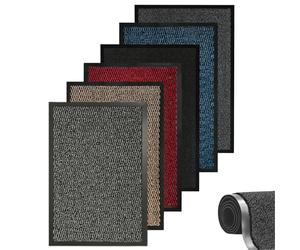 caprican Barrier Mat Heavy Duty Door Mat | Super Absorbent Non-Slip Rubber Backing | Washable Indoor Outdoor Dirt Trapper Rug | Low Profile Entrance Mat Kitchen Hallway & Patio (Grey, 90 x 150 cm)