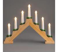 caprican Christmas Candle Bridge Light - 7 LED Battery Operated Xmas Table Decoration - Indoor Festive LED Arch Lighting for Windowsills, Tabletops & Holiday Ambience, Festive Ornament (Natural)